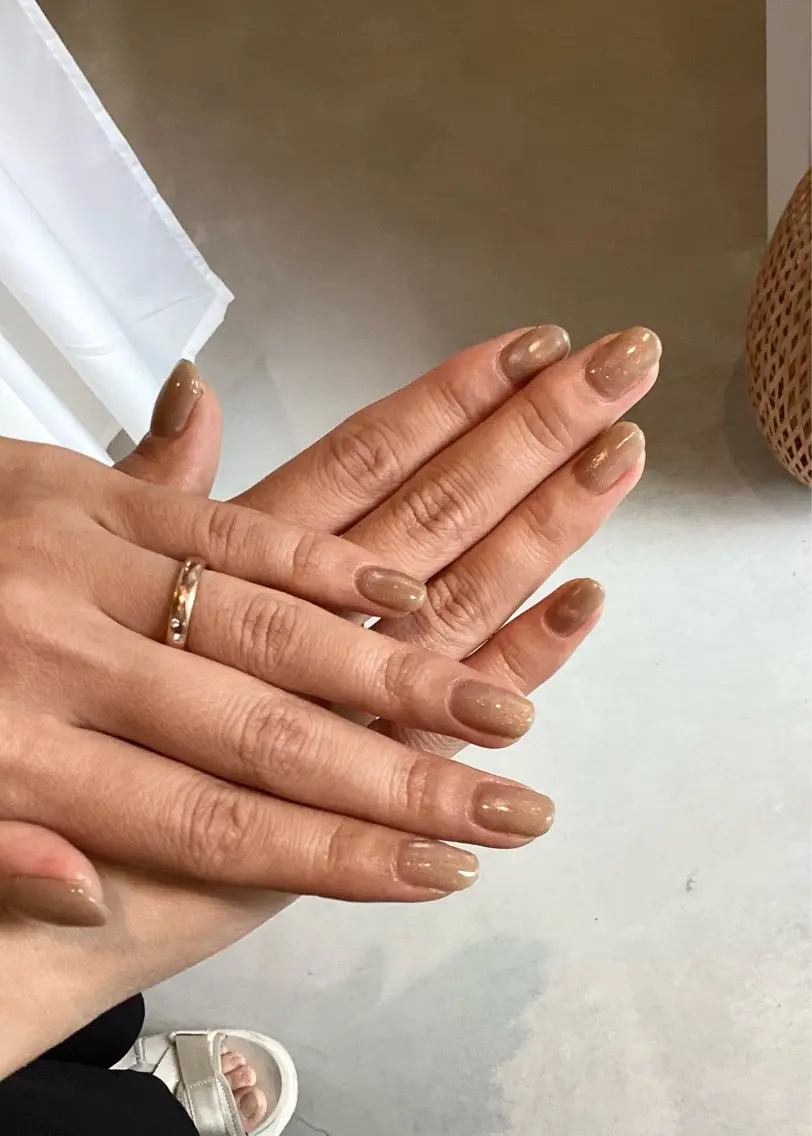 ネイル ブラウン マグネットネイル ハンドネイル enna. nailのネイルデザイン