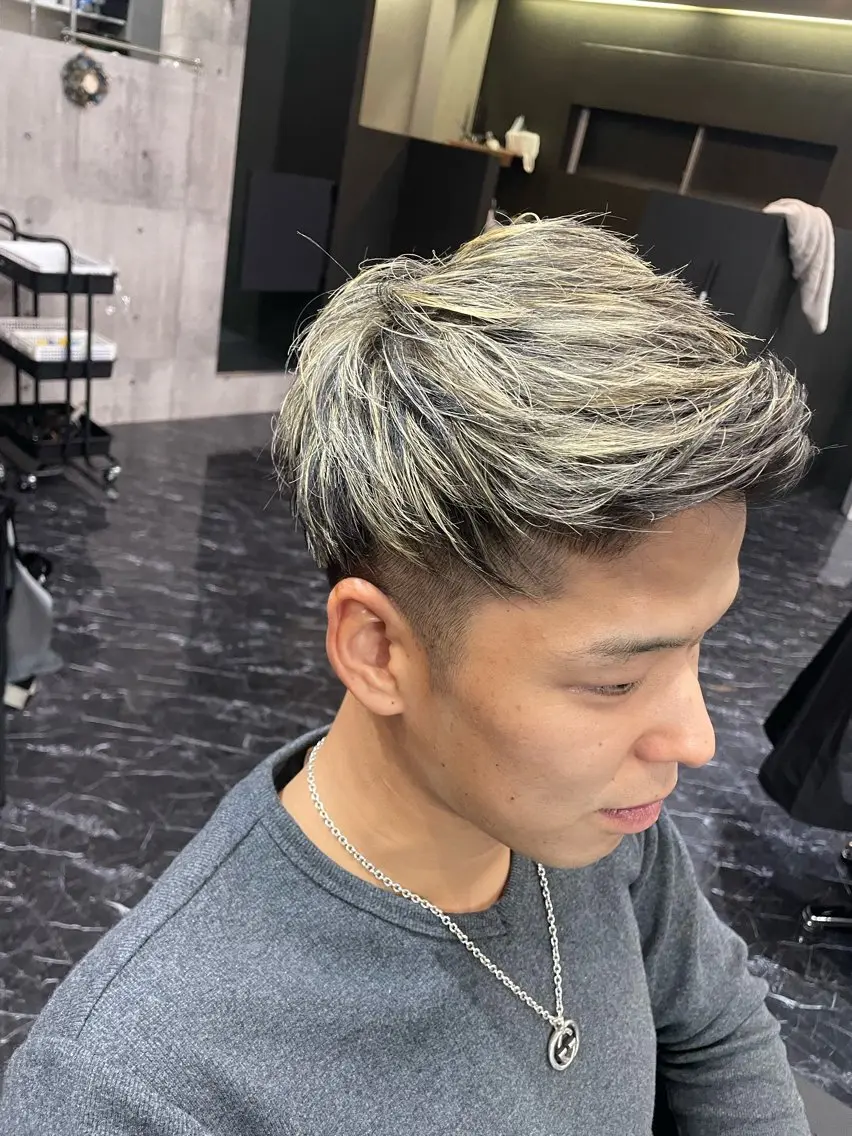 メンズカット＋メッシュキャップハイライトの写真