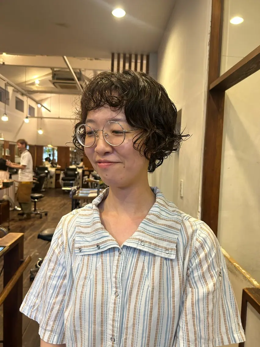 ショート パーマ パーマ MOK大阪梅田店 三ツ國 裕貴のヘアスタイル