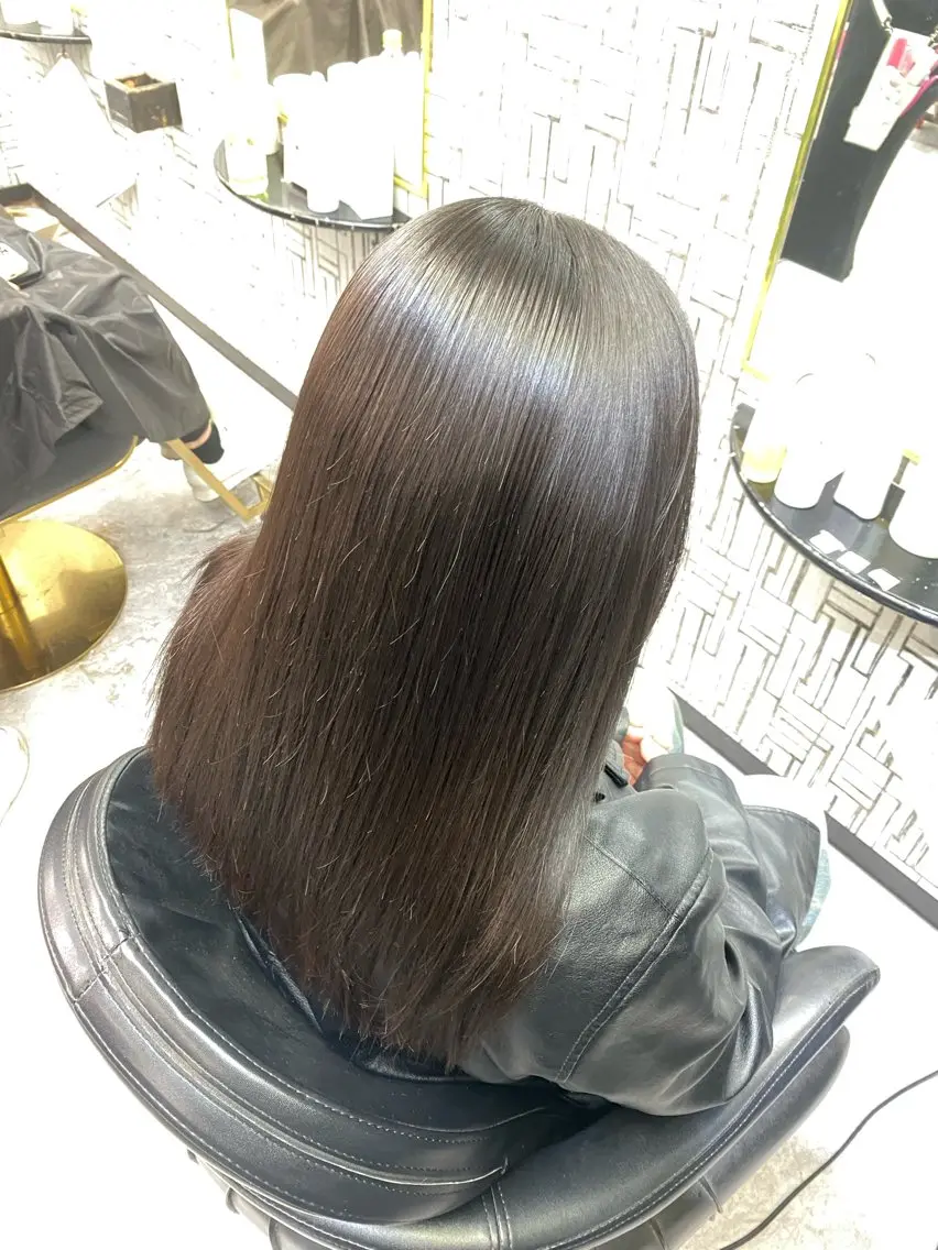 ロング カット 縮毛矯正 池田 亮雅のヘアスタイル