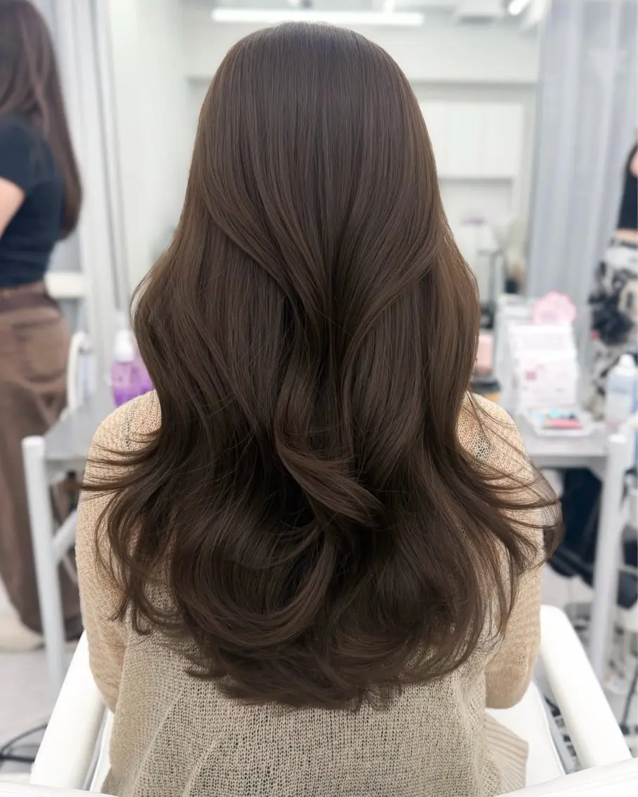 ロング カラー カット ヘアカラー トリートメント 韓国ヘア　紗希 🦋のヘアスタイル