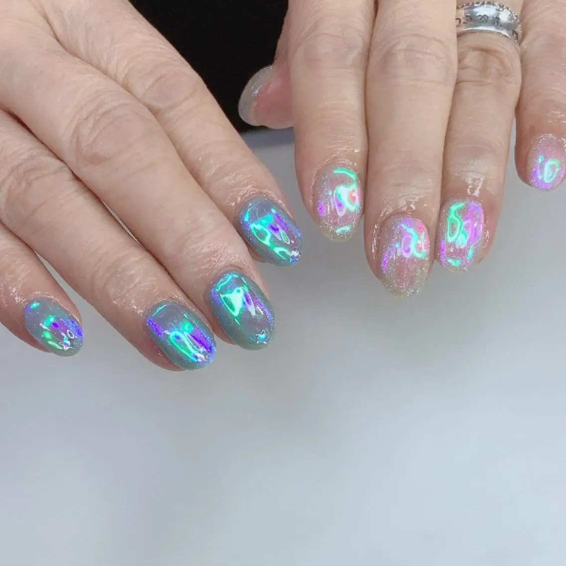 ネイル 氷ネイル・うるうるネイル . MAKI NAILのネイルデザイン