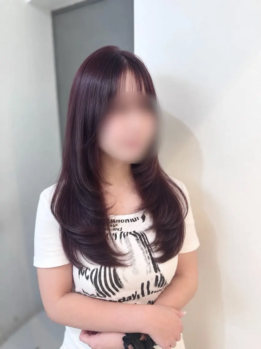 ロング くびれヘア 顔周りカット 髪質改善 ヨシンモリ 韓国風ヘア 束感まつ毛/透明感 Yuuka🤍🫧のヘアスタイル