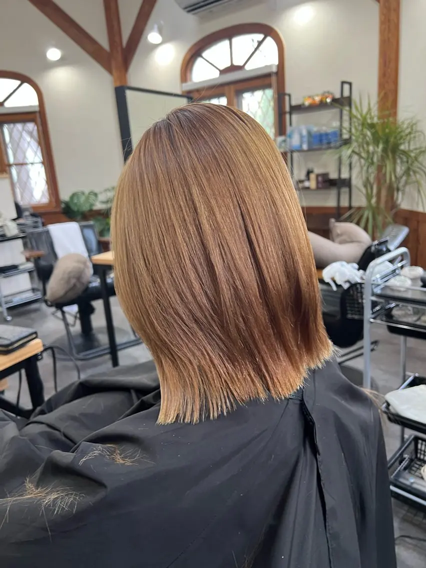 ミディアム カット 縮毛矯正 名取 純平のヘアスタイル