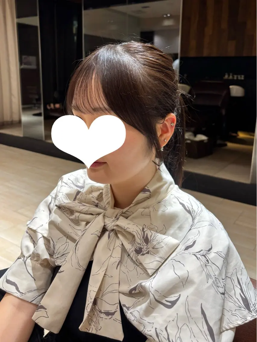 セミロング カラー 顔周りカット カット ヘアカラー トリートメント 穂積 未優のヘアスタイル