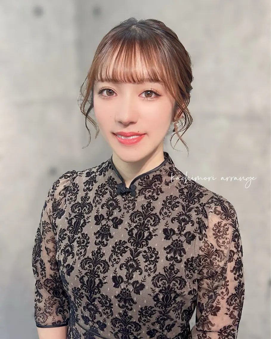 セミロング ヘアアレンジ ヘアセット ヘアメイク/髪質改善 🎀Moeri🎀のヘアスタイル