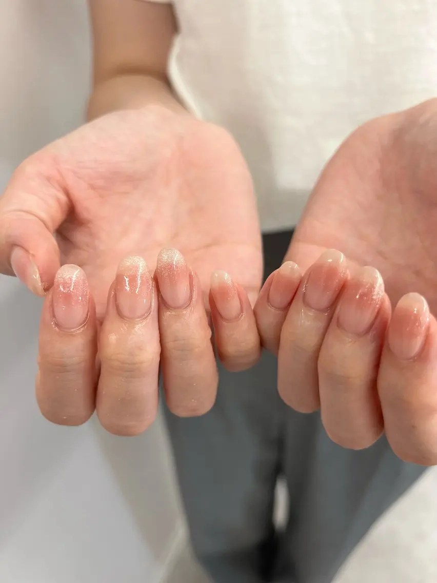ネイル チークネイル ジェルネイル 韓国ネイル マグネットネイル ニュアンスネイル ハンドネイル ハンドケア Bana_ Nailのネイルデザイン