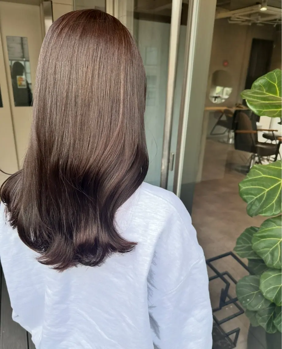 セミロング カラー ベージュカラー オリーブベージュ ヘアカラー トリートメント 韓国風/オシャレ /縮毛矯正/滝口琴未のヘアスタイル