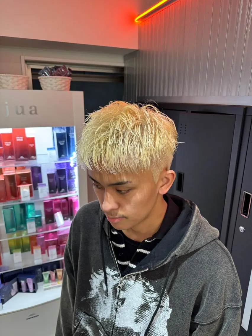 ショート カラー パーマ メンズ カット ヘアカラー 🔥漢髪特化メンズ マネージャーYUKIのヘアスタイル