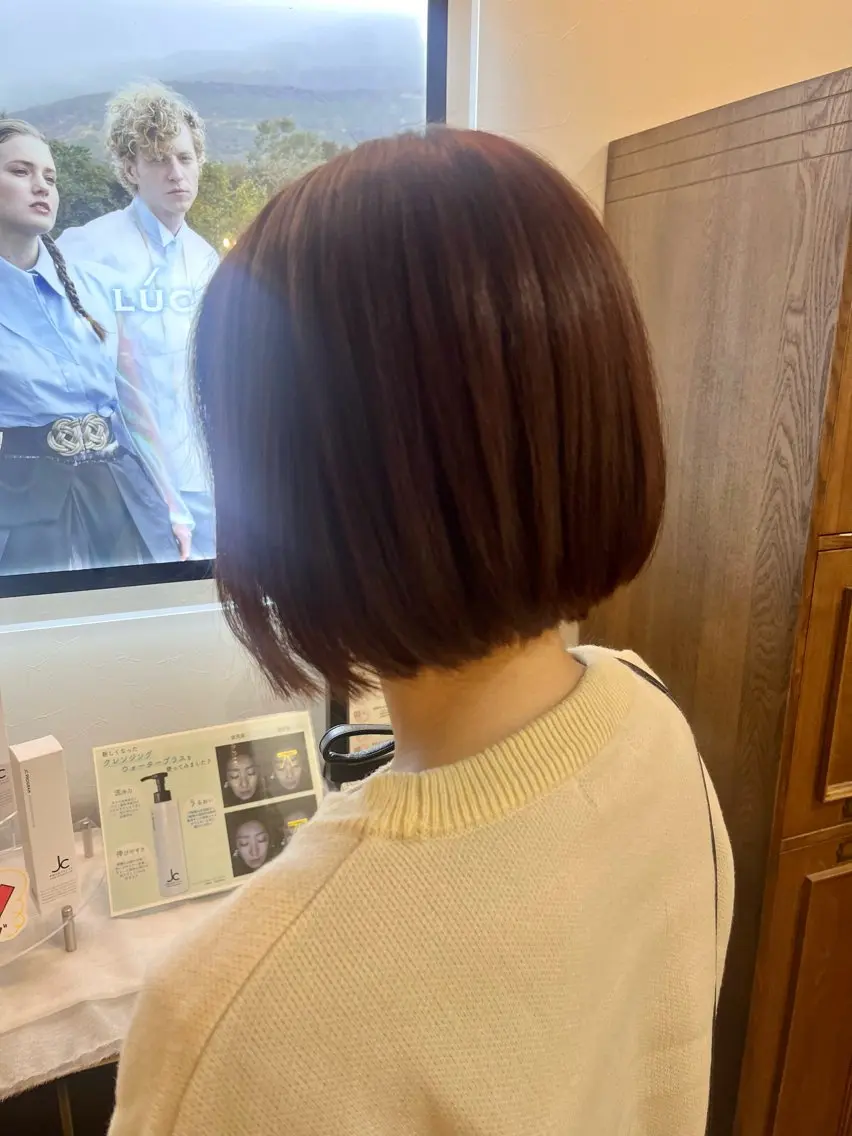 ショート カラー ブラウンカラー オレンジ オレンジブラウン 田中 こころのヘアスタイル