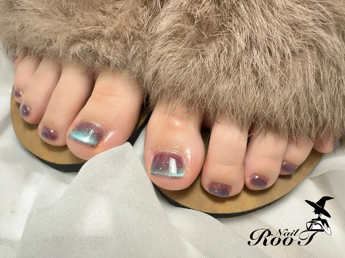 ネイル フラッシュネイル フラッシュマグ フットネイル RooT Nailのネイルデザイン
