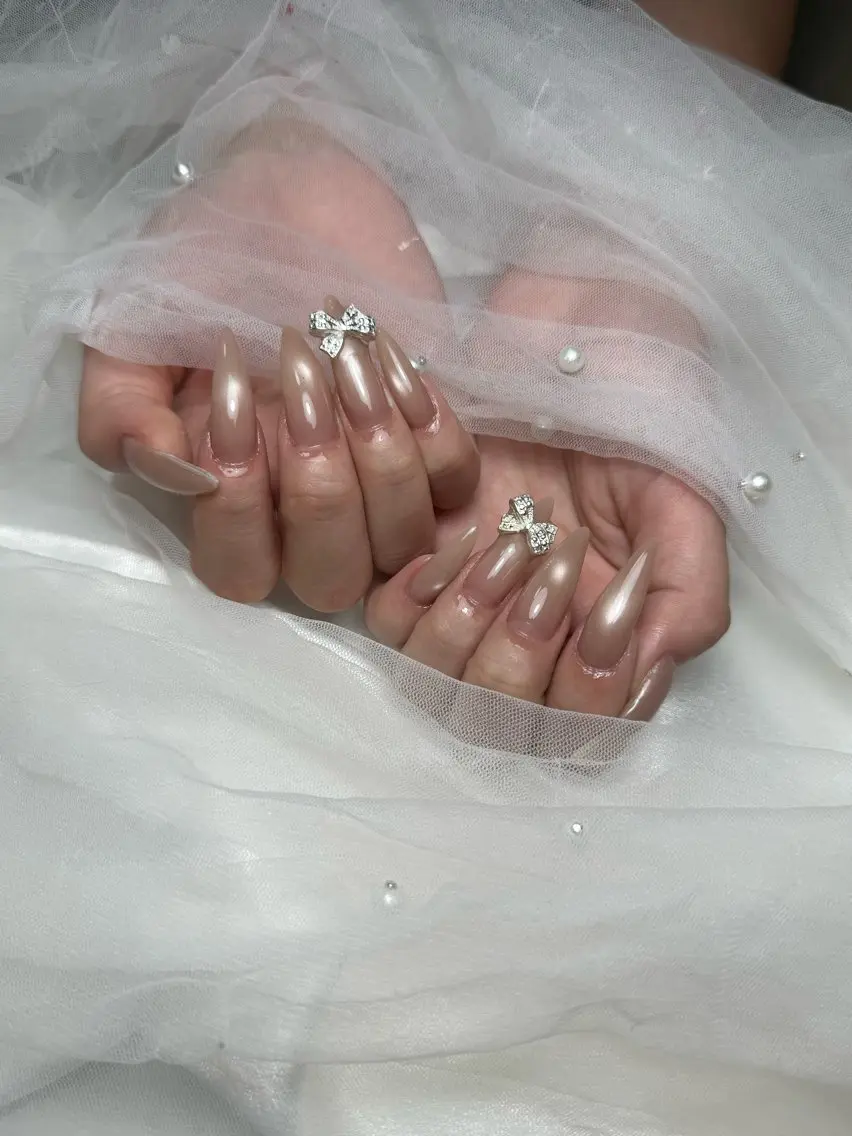 ロング 韓国風ヘア ハンドネイル 💅Tmnail Misoraのネイルデザイン