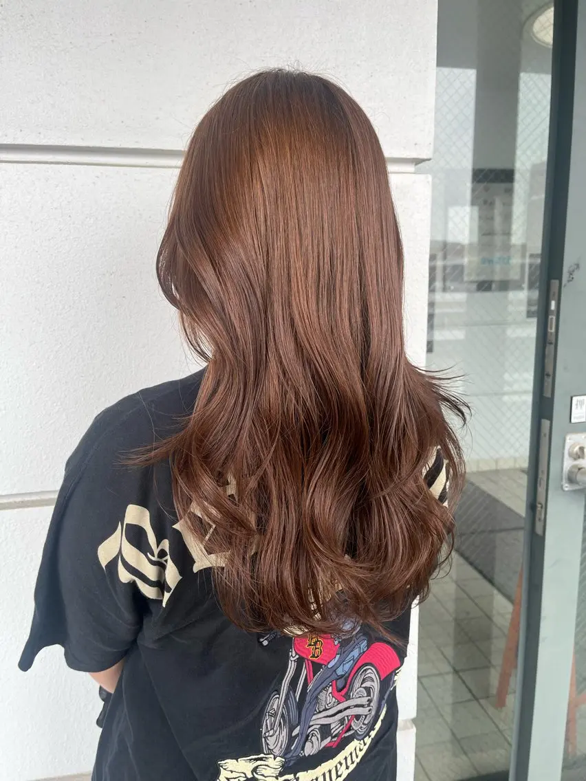 ロング カット ヘアカラー トリートメント 髪質改善×ブリーチ 無しWカラー🫧天神のヘアスタイル