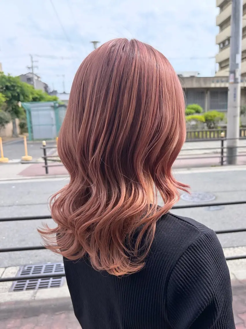 セミロング カラー ベージュカラー ピンクカラー ピンクベージュ みきゆうか🫧 大人可愛い製造機🫧のヘアスタイル