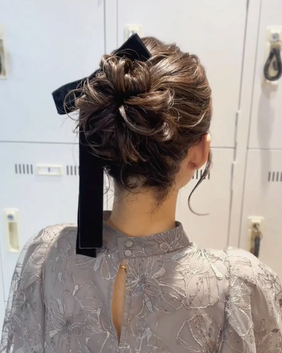 ショート ヘアアレンジ ヘアセット 透明感カラー/ ヘアアレンジ/心斎橋のヘアスタイル