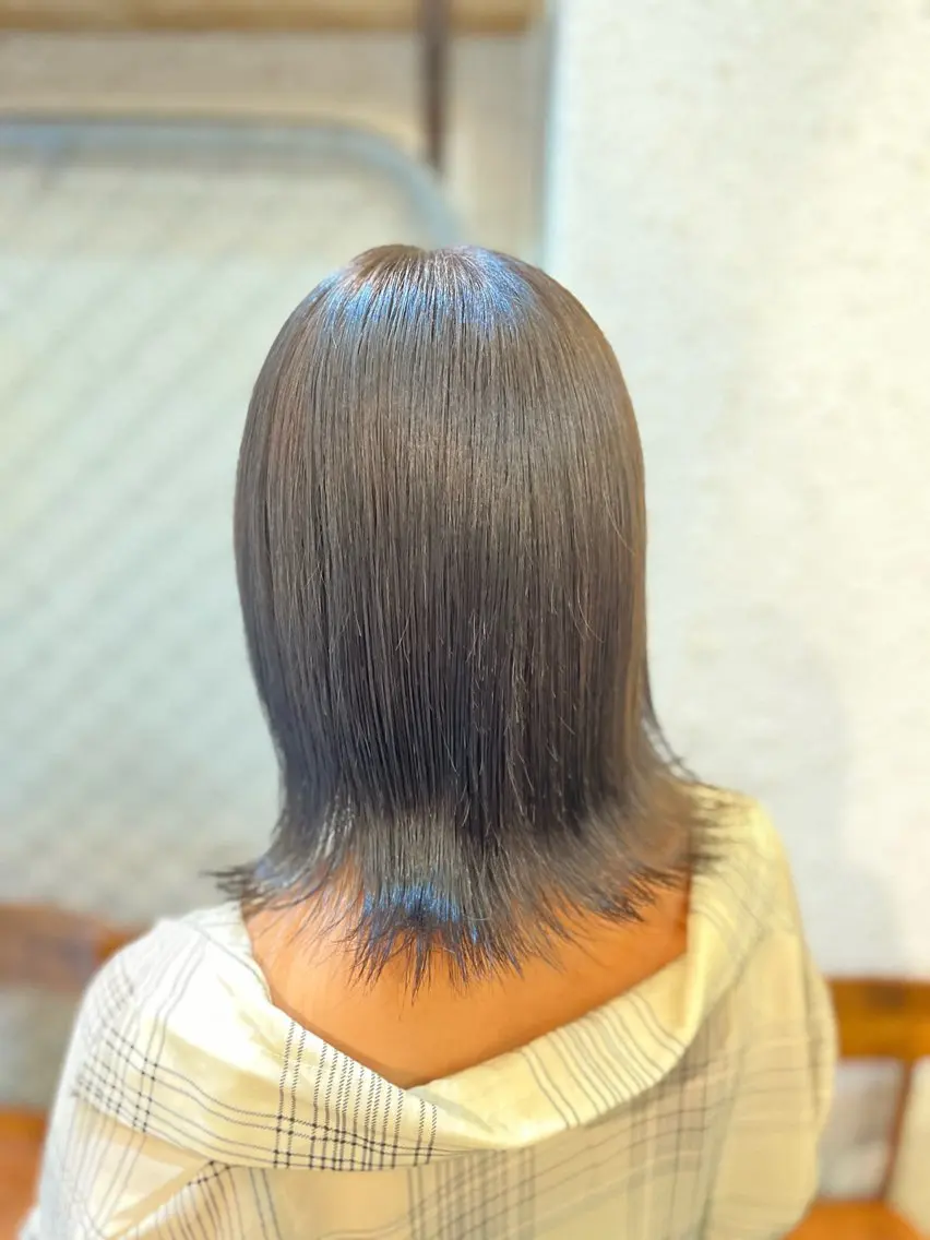 セミロング カラー ヘアアレンジ カット ヘアカラー トリートメント 🍀透明感カラー×垢 抜けボブ リクト💥のヘアスタイル