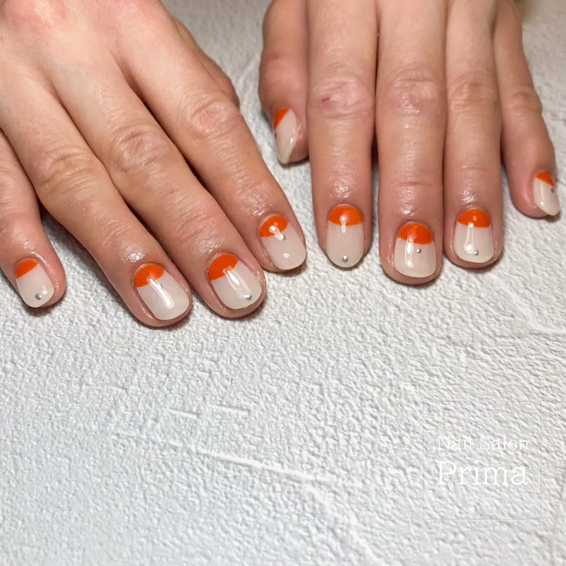 ショート ネイル フレンチネイル SalonPrima 西院Nail&Eyeのネイルデザイン