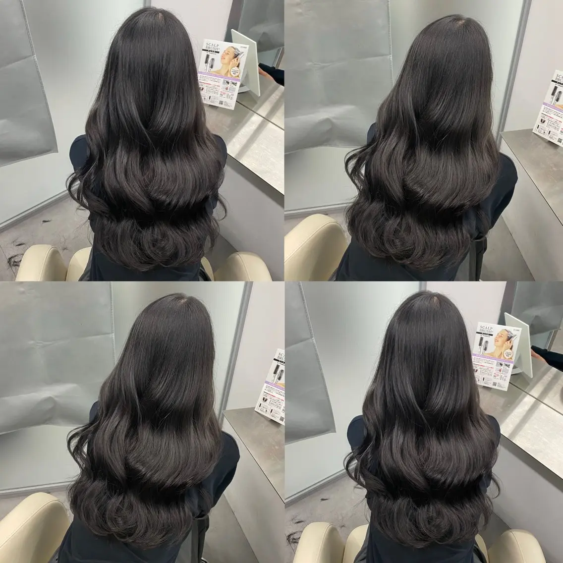 ロング カラー 韓国風ヘア 小顔カット カット ヘアカラー 江坂トレンド韓国風 髪質改善shinoのヘアスタイル