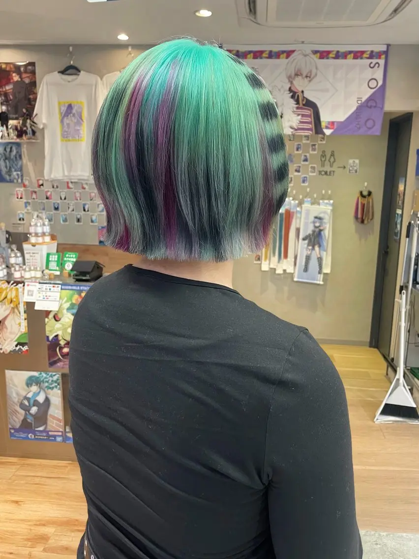 ショート ボブレイヤー ボブ レイヤーカット ヘアカラー 似合わせカット/ デザインカラー🦄のヘアスタイル