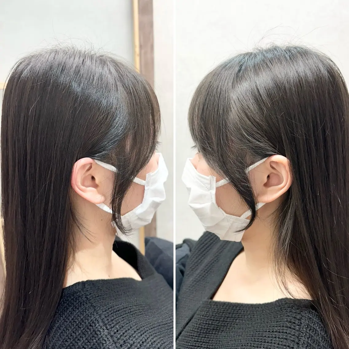 セミロング カラー 顔周りカット 似合わせカット 柳井 健太のヘアスタイル
