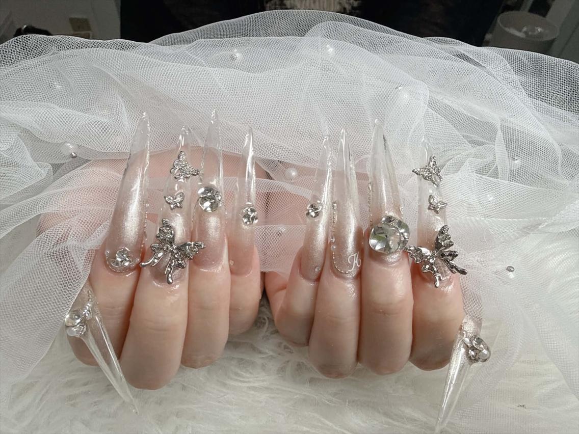 ネイル フレンチネイル ジェルネイル ハロウィン 韓国ネイル マグネットネイル ハンドネイル H.baby Nail Salonのネイルデザイン