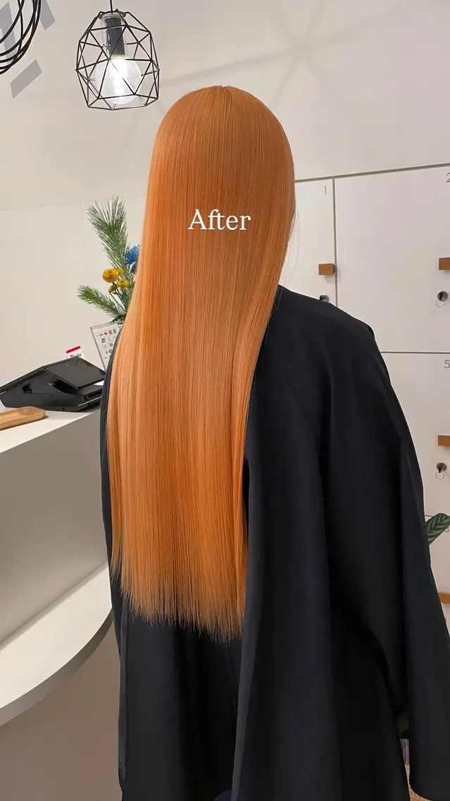 ロング カラー ダブルカラー オレンジ ブリーチ👩‍🦳/ ‪✂︎MANAMIのヘアスタイル