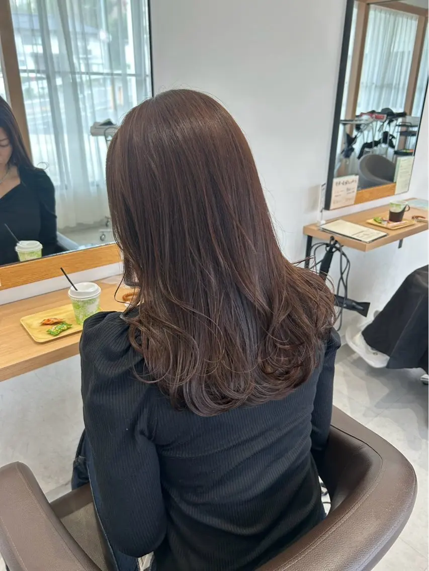 セミロング カラー ブリーチ 透明感カラー ブリーチなしカラー カット ヘアカラー レイヤー/ショート chere狭山のヘアスタイル