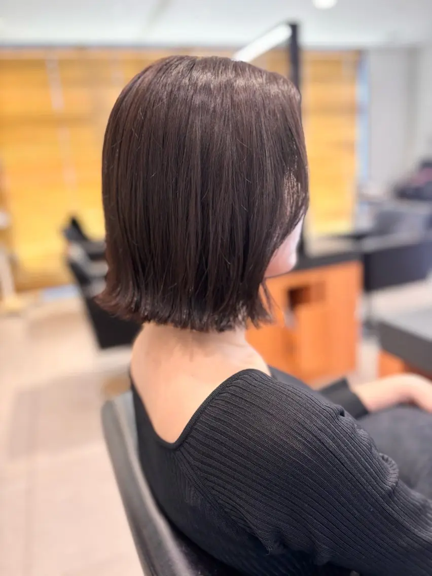 ショート カラー 透明感カラー グレージュ ボブ 髪質改善 似合わせカット カット ヘアカラー トリートメント RABU /髪質改善 伏見/ヘアケアサロンのヘアスタイル
