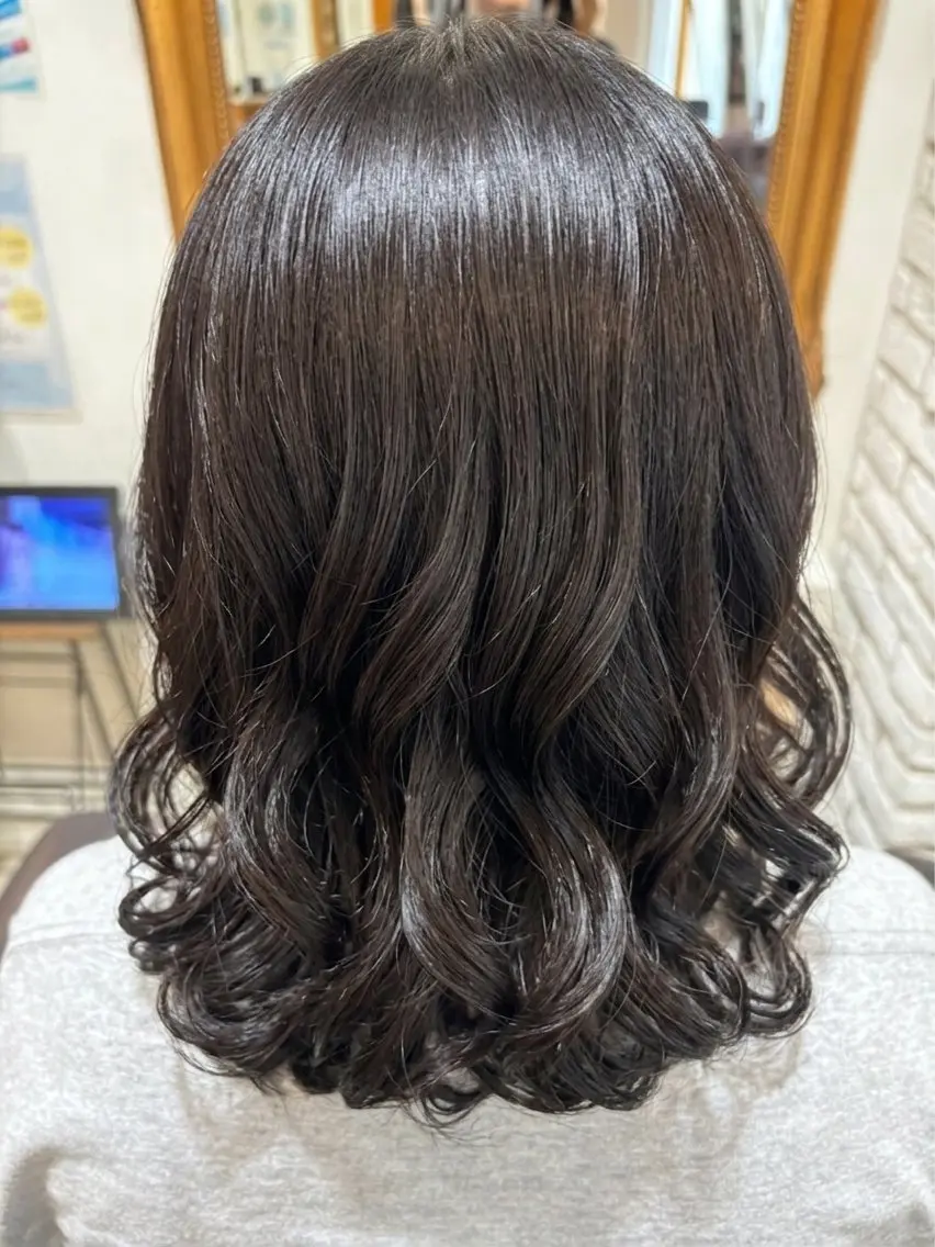 ミディアム パーマ ミディアムパーマ 大人艶髪🌷 ✨久保田🐼のヘアスタイル