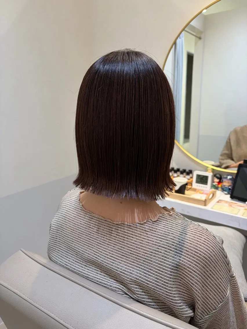 ショート カラー 切りっぱなしボブ ボブ 外ハネヘア カット トリートメント 韓国ヘア•艶カラー 🌷薫のヘアスタイル