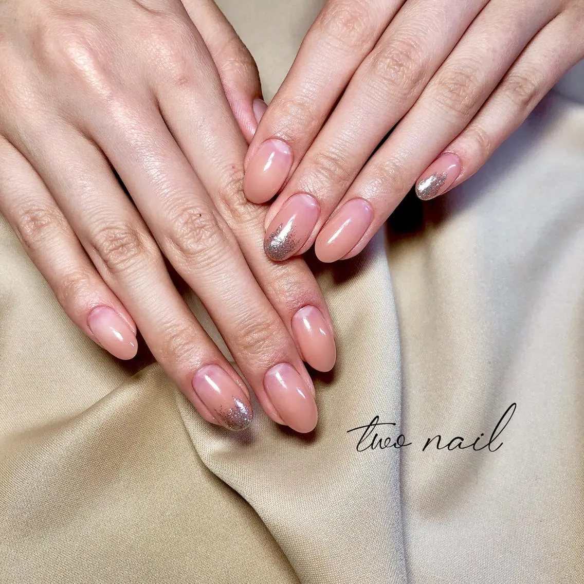 ネイル アートネイル ブラウン フットネイル ハート ニュアンスネイル ハンドネイル two nailのネイルデザイン