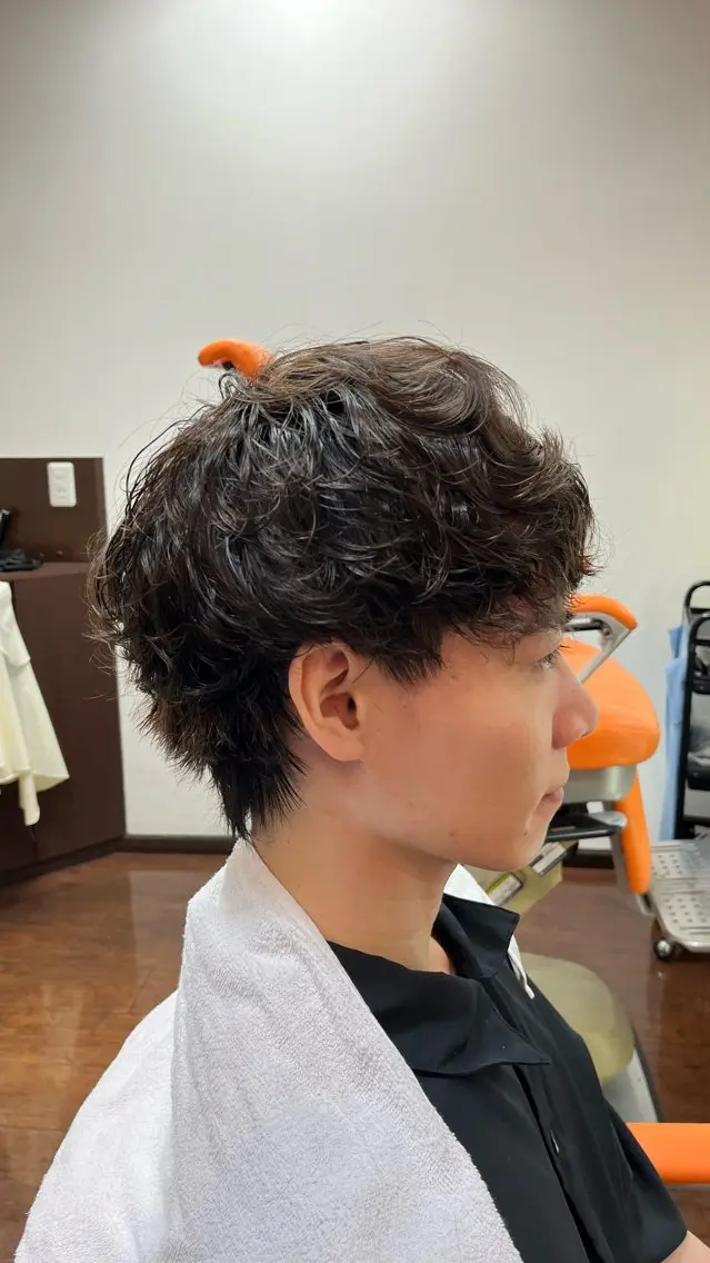 ミディアム パーマ メンズ ミディアムパーマ メンズパーマ 中野 あおいのヘアスタイル