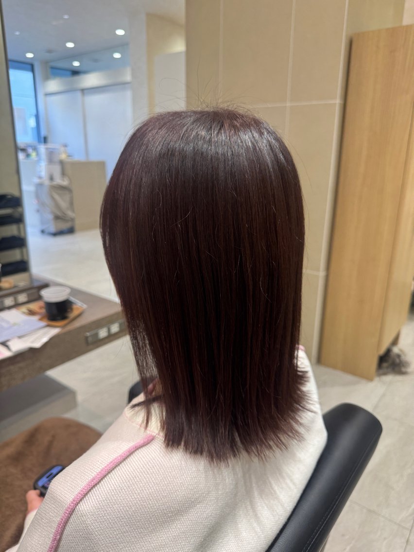ミディアム ピンクブラウン カット ヘアカラー トリートメント 笠原未稀/カット・ ブリーチ無しカラーのヘアスタイル