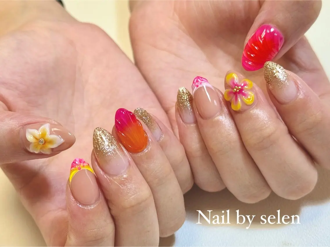 ネイル アートネイル ジェルネイル ニュアンスネイル パラジェル シンプルネイル ハンドネイル Nail by selenのネイルデザイン