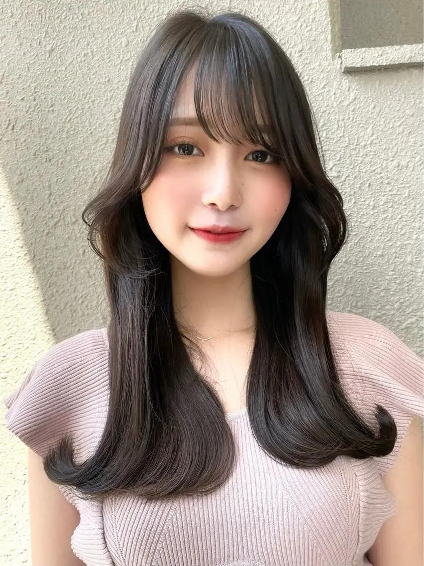 セミロング カラー ヘアアレンジ ベージュカラー ブリーチ 透明感カラー ブリーチなしカラー 髪質改善 ヘアカラー 縮毛矯正 トリートメント 【博多髪質改善】 吉村　清志のヘアスタイル