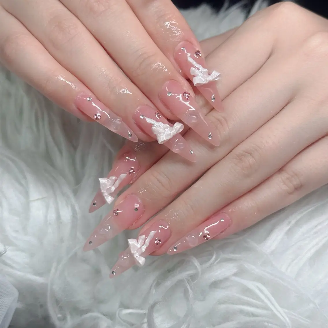 ネイル フットネイル フレンチネイル グラデーション 韓国ネイル ロングネイル ハンドネイル Hani Nail Salonのネイルデザイン