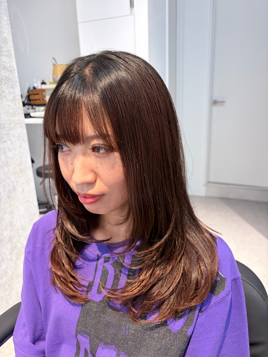 セミロング レイヤーカット カット トリートメント Honami💫 縮毛矯正/レイヤーのヘアスタイル