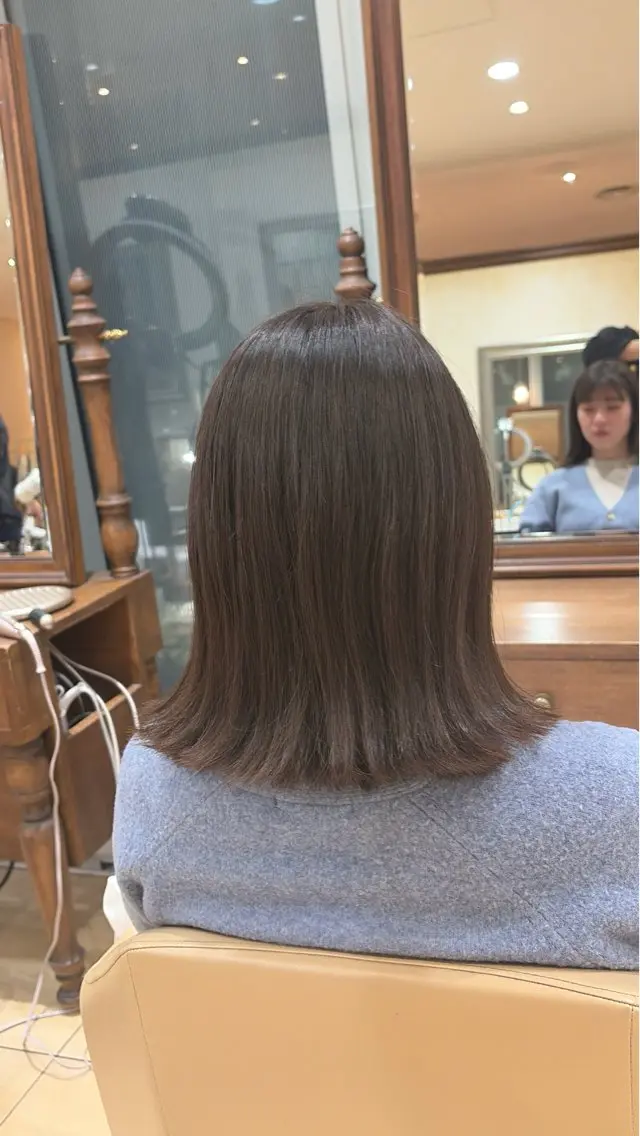 カラー 縮毛矯正 トリートメント 地毛風ストレート/ 髪質改善/セキネのヘアスタイル