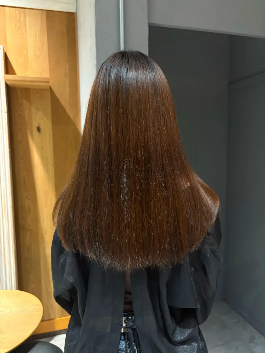 ロング 縮毛矯正 縮毛矯正 ミヤウチ セイナのヘアスタイル