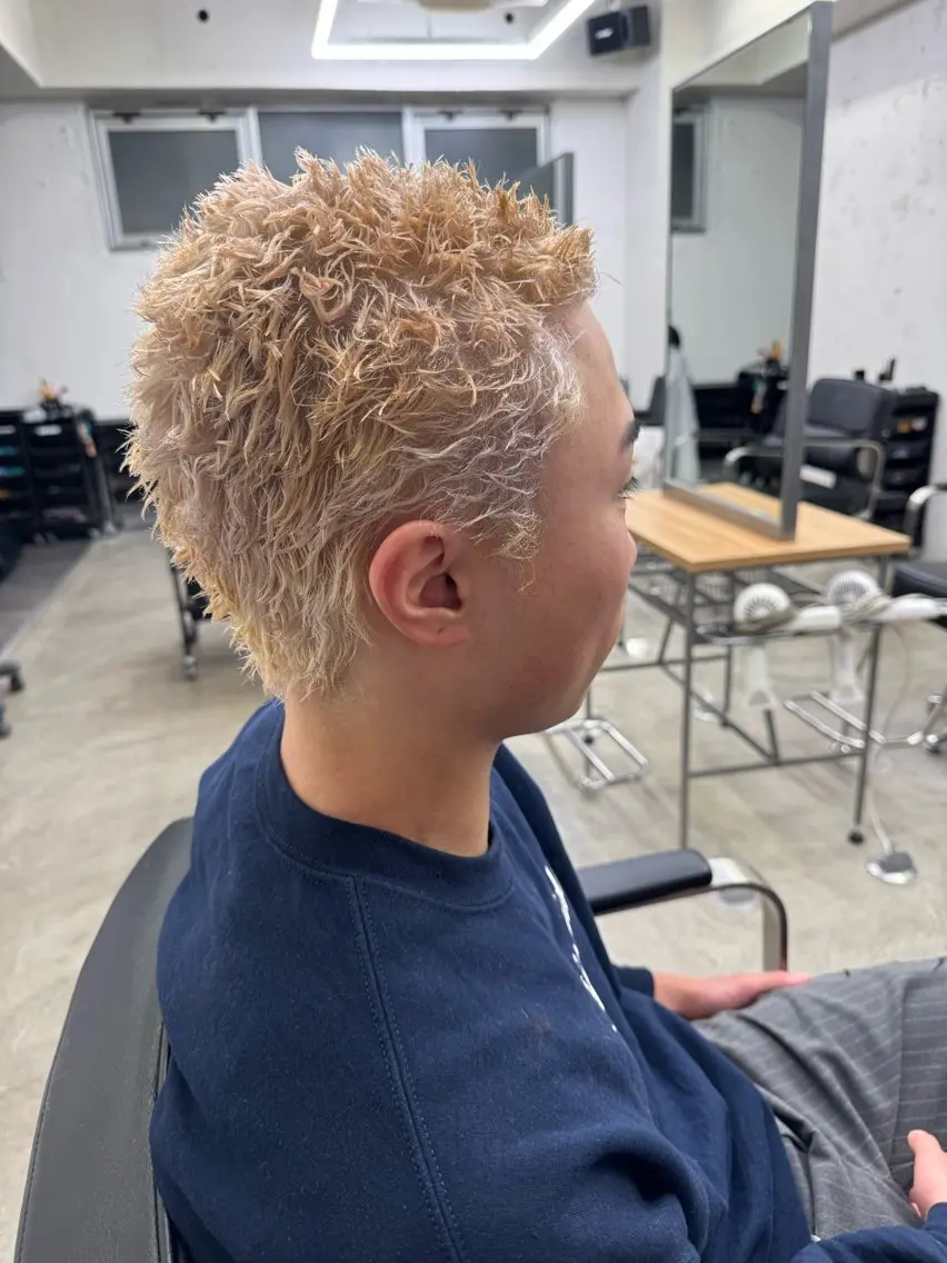 ショート カラー パーマ メンズ メンズパーマ カット ヘアカラー パーマ 💈メンズ特化💈 TASUKUのヘアスタイル