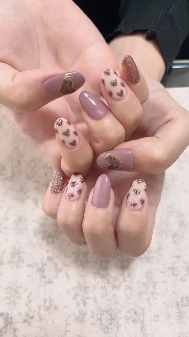 ネイル ハート マットネイル 持ち込み Will nail salonのネイルデザイン