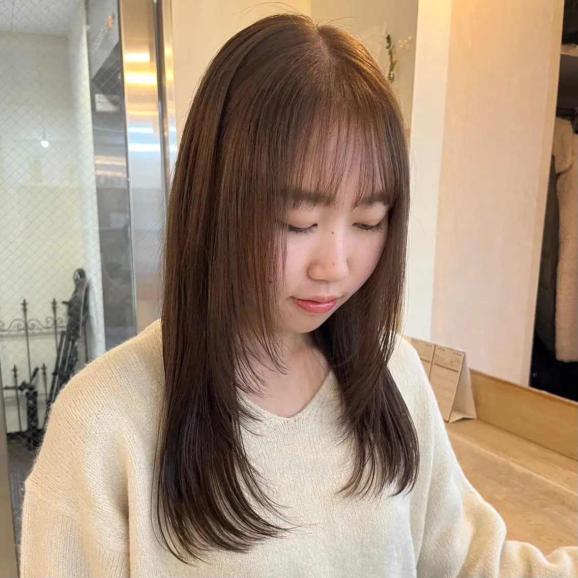 【ブリーチなしで透明感🥂✨】 ダブルカラー+似合わせcut +ヘアケアtr ‧₊˚⊹の写真