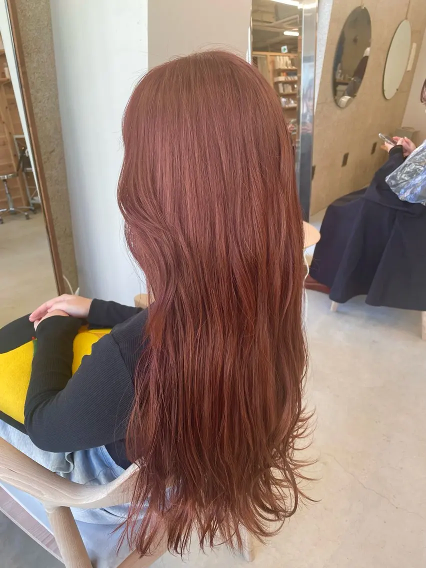 ロング カラー 透明感カラー ピンクカラー ヘアカラー トリートメント ヘッドスパ SiLO/ mahiroのヘアスタイル