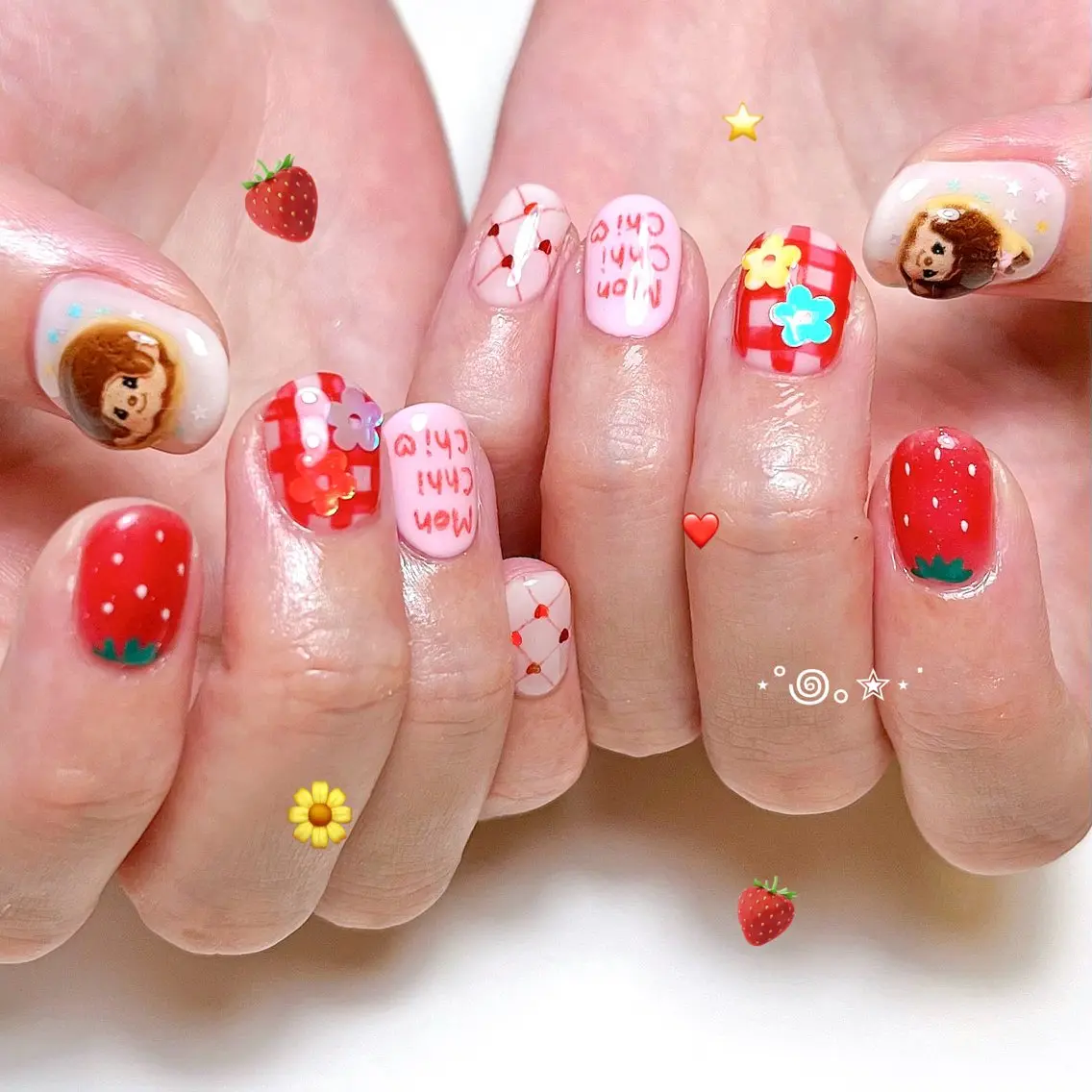 ネイル ハンドネイル いちごパフェ ゆいのネイルデザイン