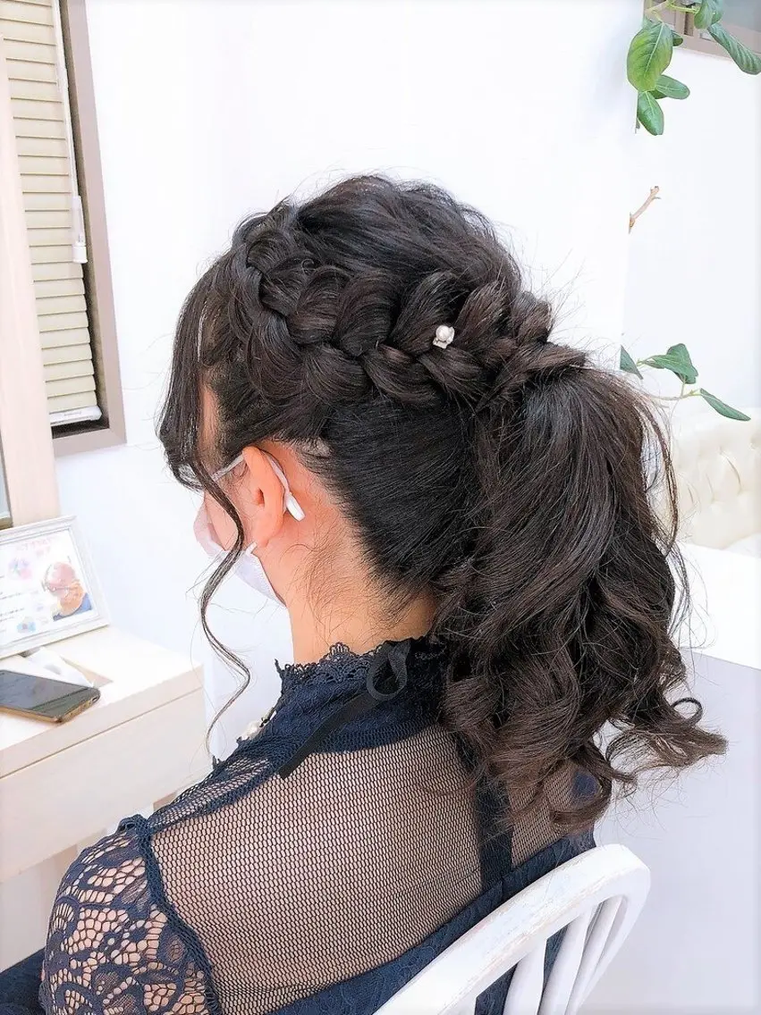 ヘアアレンジ ポニーテール 似合わせヘアメイク 💐オダギリチアキのヘアスタイル