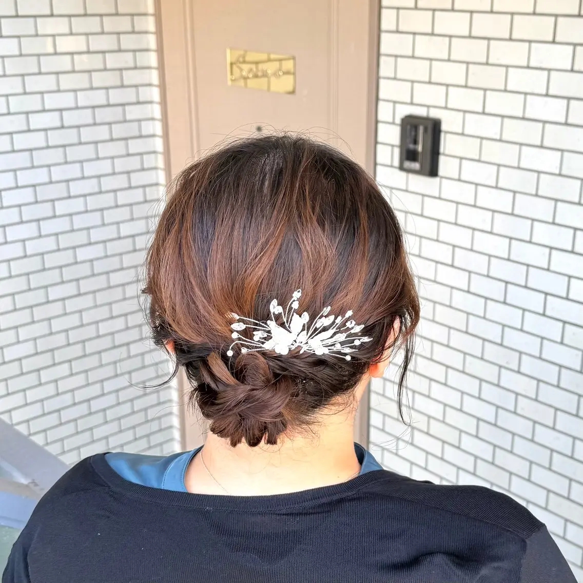 ミディアム ヘアアレンジ 成人式 ハーフアップ 結婚式・ブライダル デート 卒業式のヘアスタイル 褒められヘアメイク /‎ボブ女子🐶みおのヘアスタイル