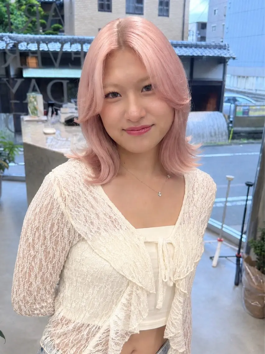 ミディアム 韓国風ヘア レイヤーカット ヘアカラー トリートメント 美髪矯正/韓国風レイ ヤー/kazuyaのヘアスタイル