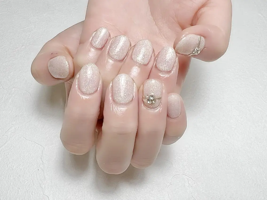 ネイル キラキラネイル ミラーネイル オフィスネイル シンプルネイル rouse nail RISATOのネイルデザイン