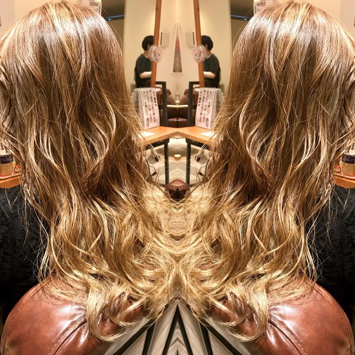 ロング カラー シールエクステ⭐️ オオミタクヤのヘアスタイル