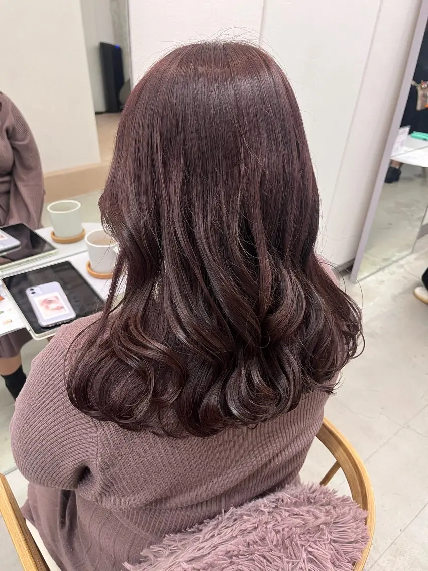 ロング カラー ブラウンカラー ピンクカラー ピンクブラウン 暖色カラー/ ヘアセット🌛櫻井舞のヘアスタイル
